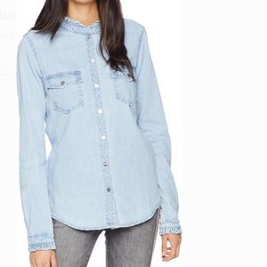 NWT Sanctuary Juniper ruffled denim button shirt